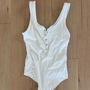 Abercrombie White ribbed bodysuit tank